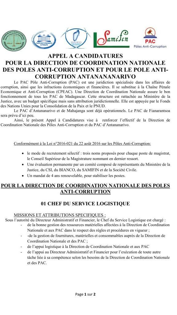 Appel à Candidatures page 1