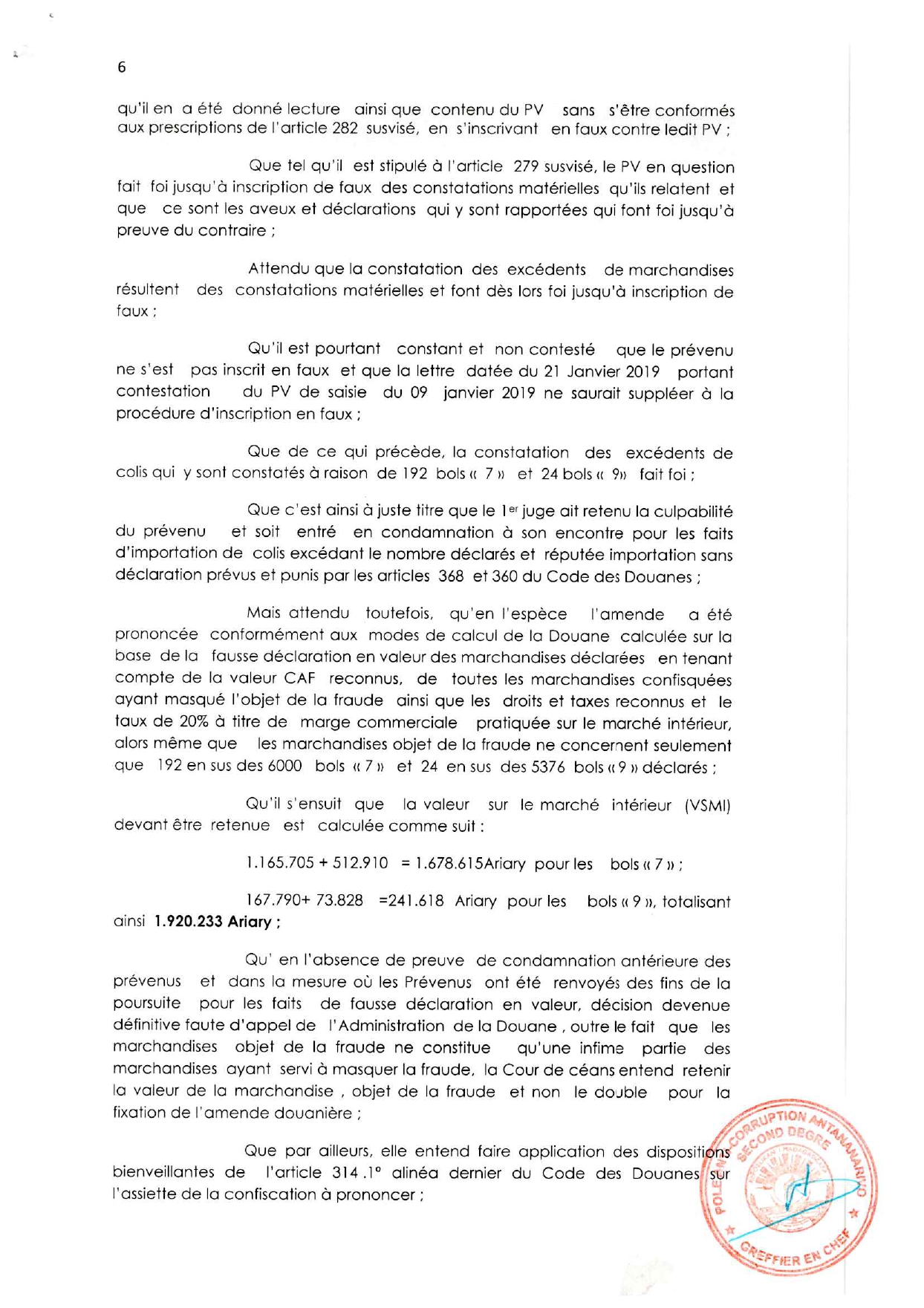 CSCA ARRET N°64 DU 20 AOUT 2021