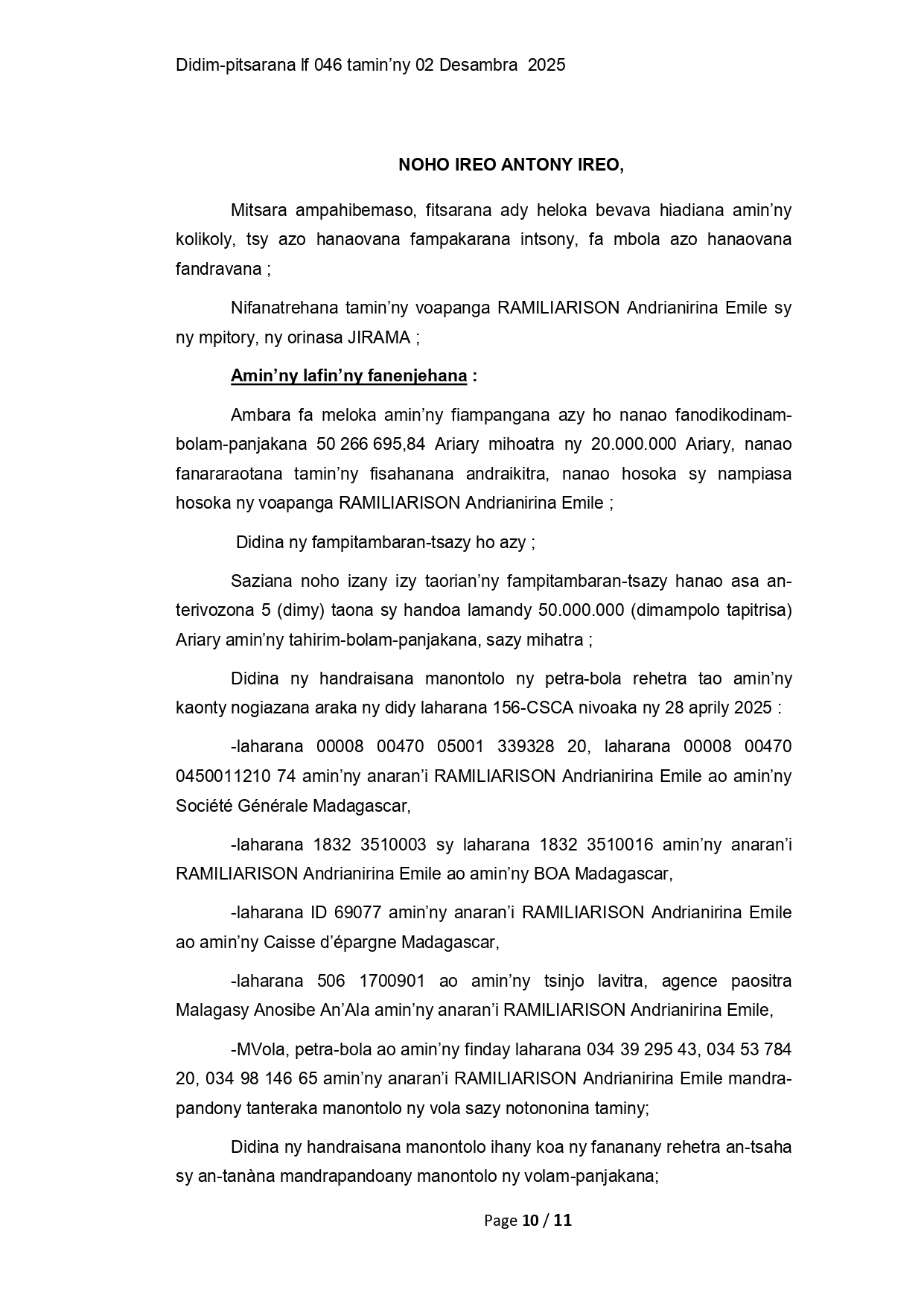 ACCO N°46 DU 02 DECEMBRE 2025