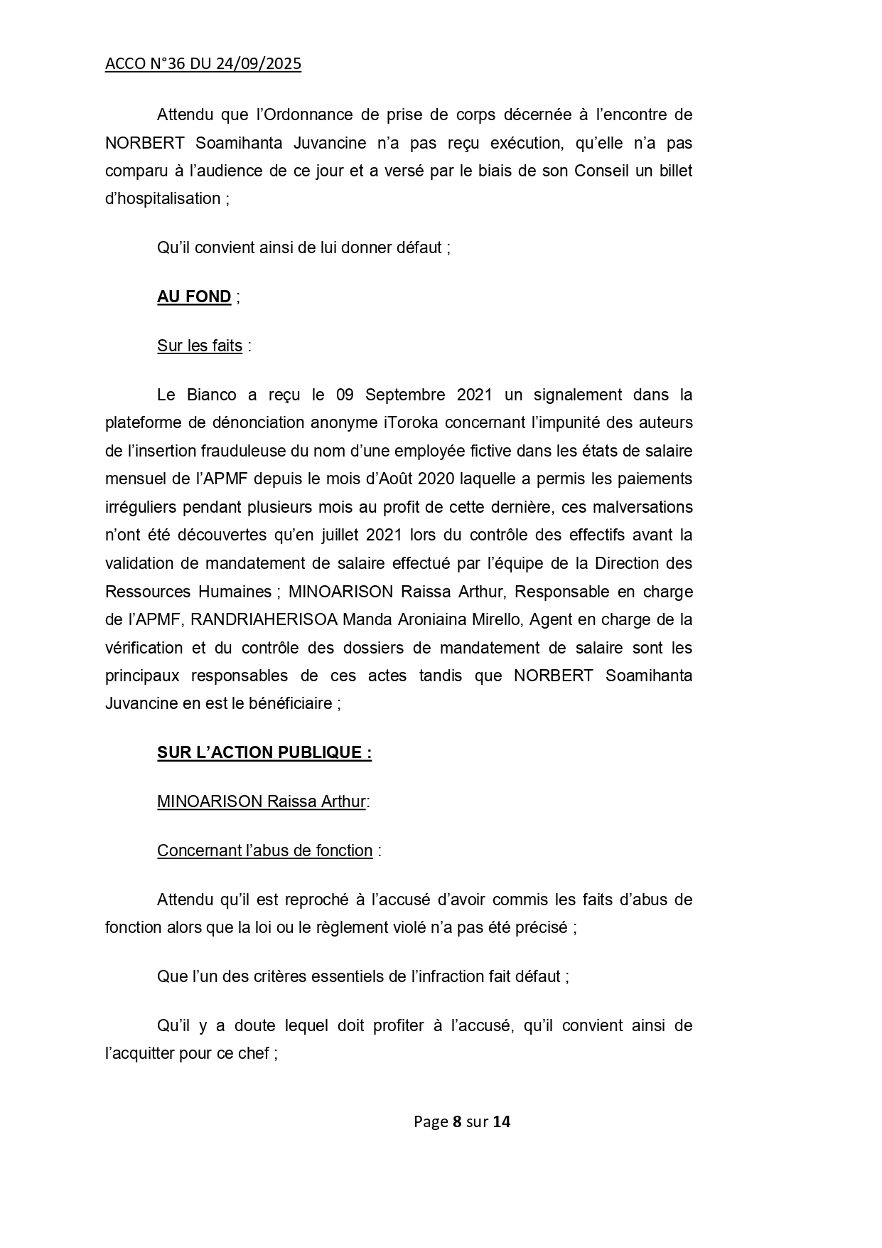 ACCO N°36 DU 24 SEPTEMBRE 2025