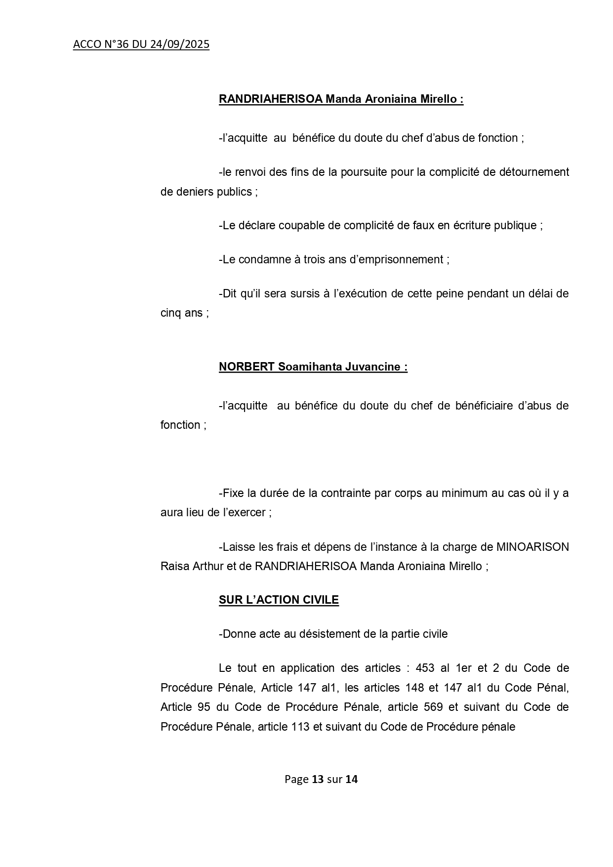 ACCO N°36 DU 24 SEPTEMBRE 2025