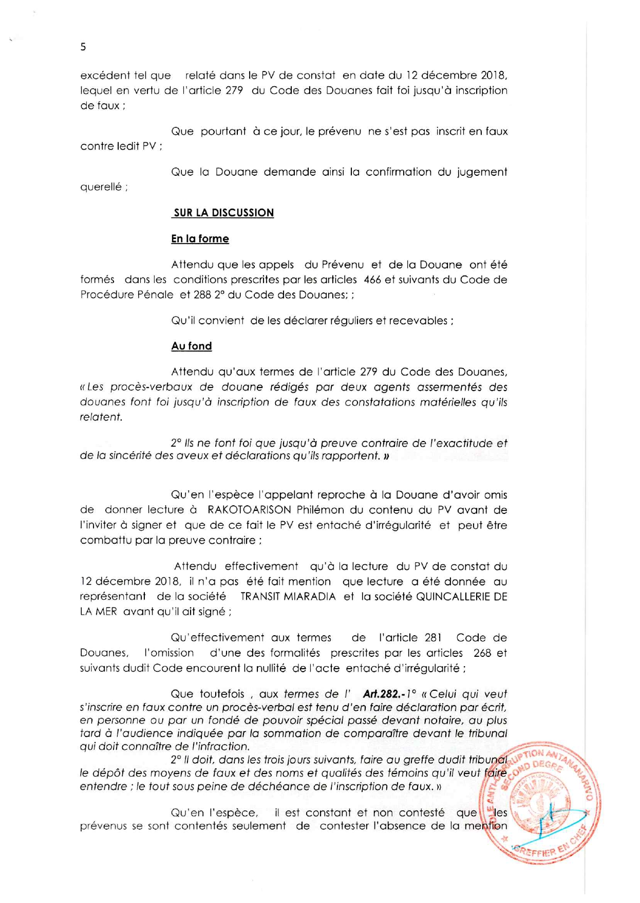 CSCA ARRET N°64 DU 20 AOUT 2021