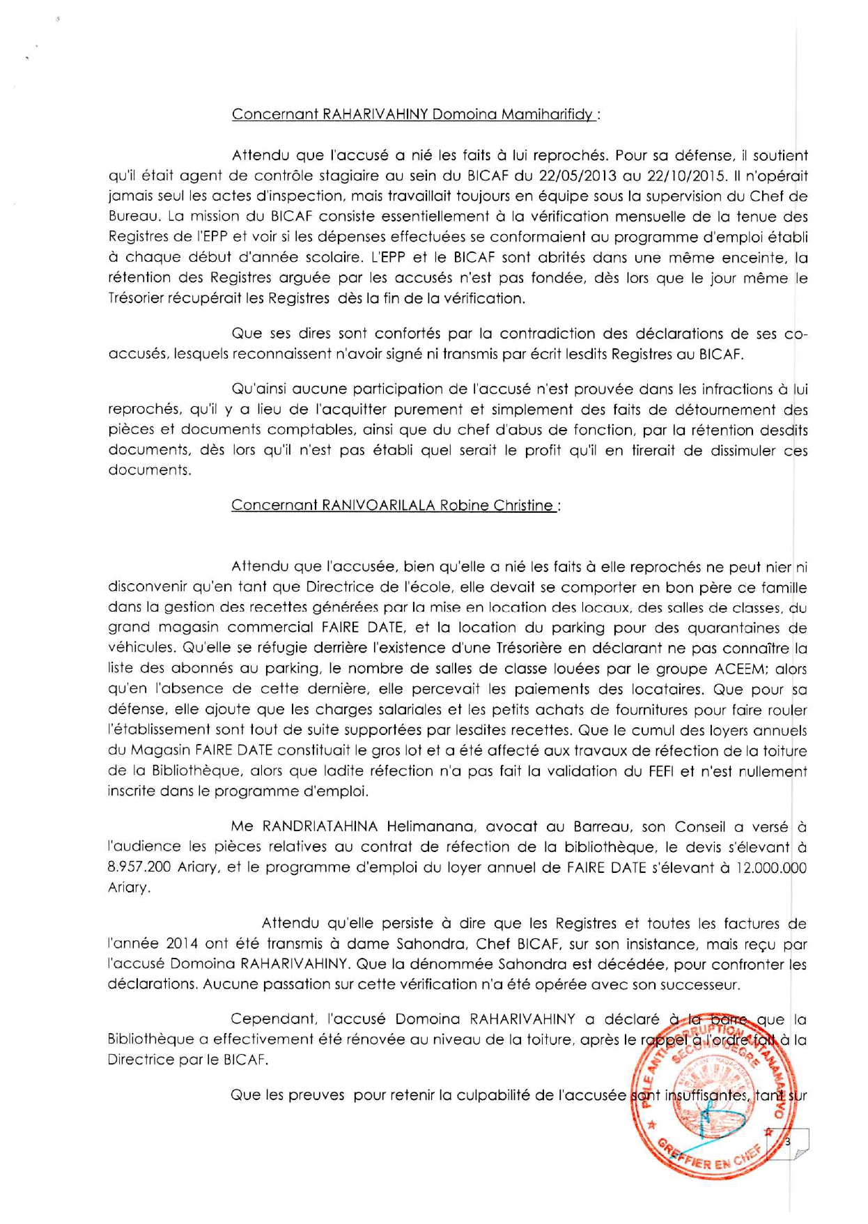 ARRET N°15 DU 06 JUILLET 2021