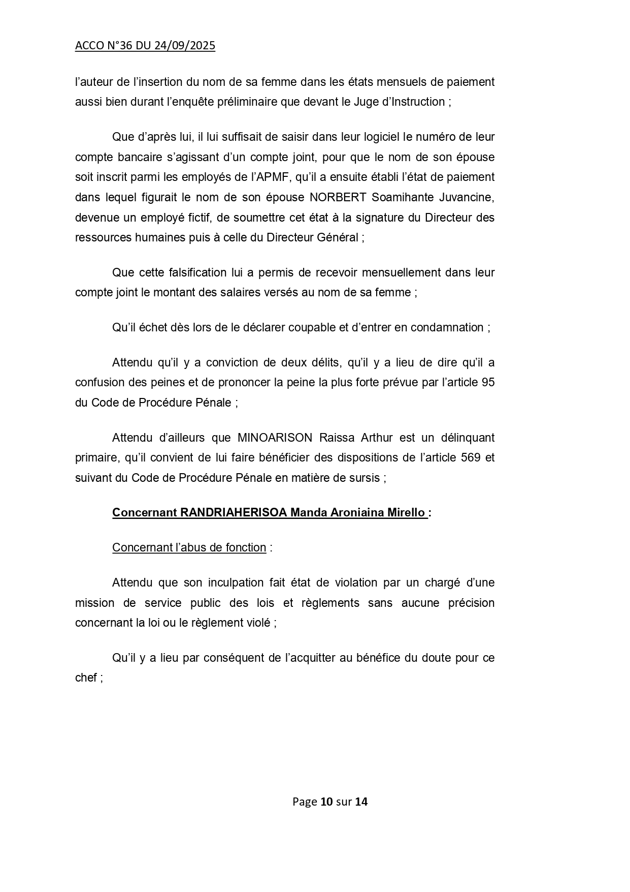 ACCO N°36 DU 24 SEPTEMBRE 2025
