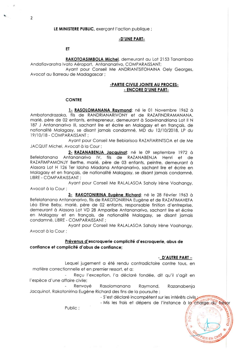 ARRET N°11 DU 26 FEVRIER 2021