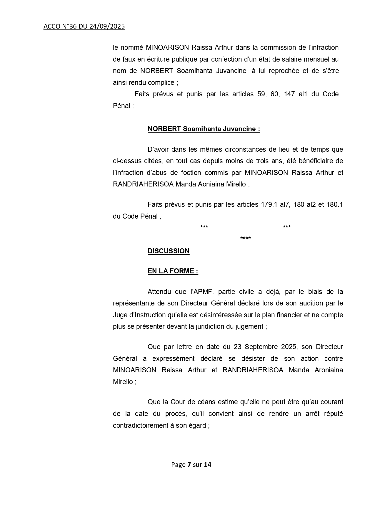 ACCO N°36 DU 24 SEPTEMBRE 2025