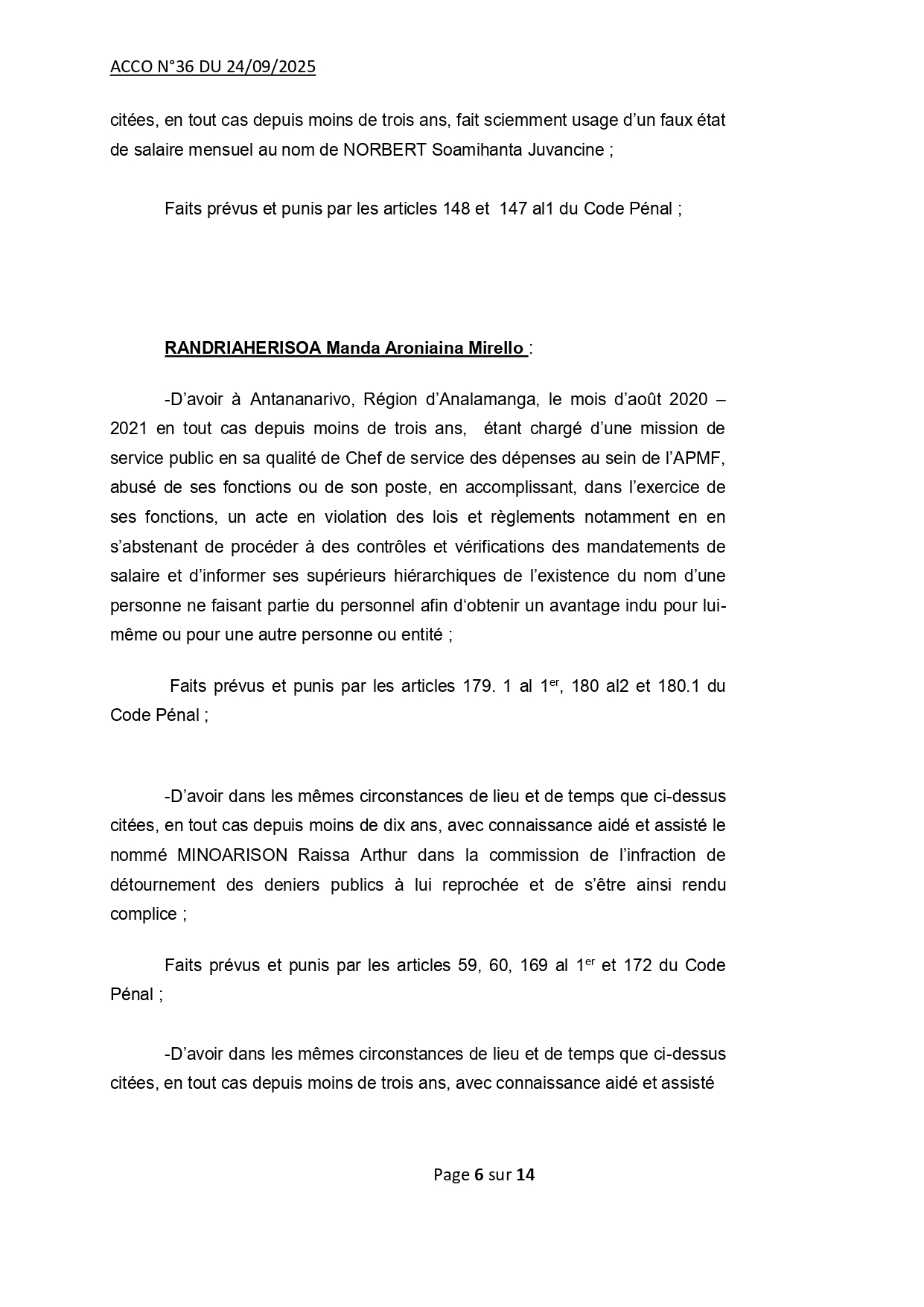 ACCO N°36 DU 24 SEPTEMBRE 2025
